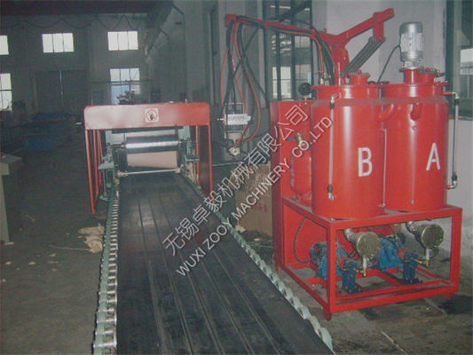 หรือผนัง / เพดาน PU แซนด์วิชแผงสายการผลิตเครื่องอลูมิเนียมฟอยล์หันหน้าไปทาง